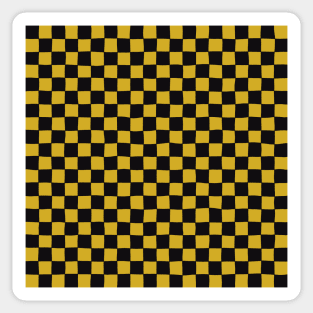 Wonky Checkerboard, Black and Gold Sticker